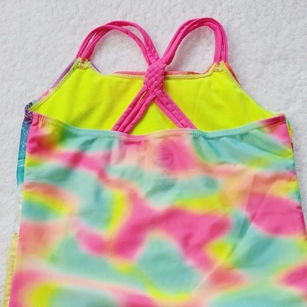 Wonder Nation Girls Sz M 7/8 Unicorn Tankini Bikini 2 Pcs UPF 50+